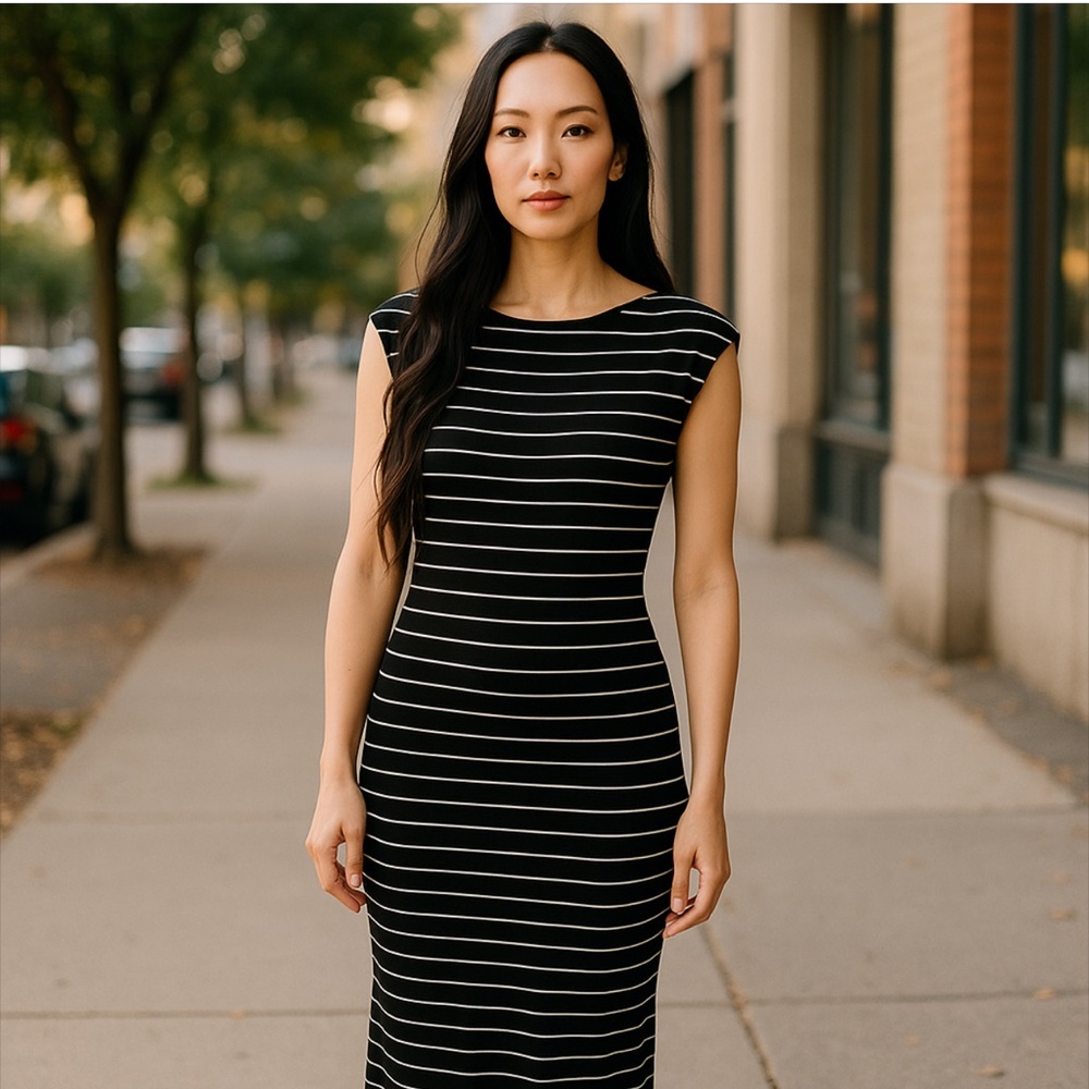 Calvin Klain Dress white and black size Medium/Large